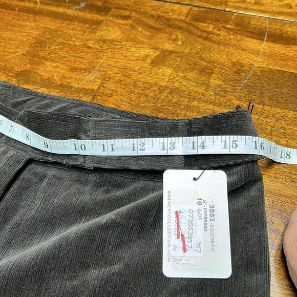 High waisted dress corduroy pants NWT buckle that lays flat with 2 snap 3 sizes - Picture 7 of 17